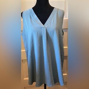 Zenana Light Blue/Teal Sleeveless Blouse